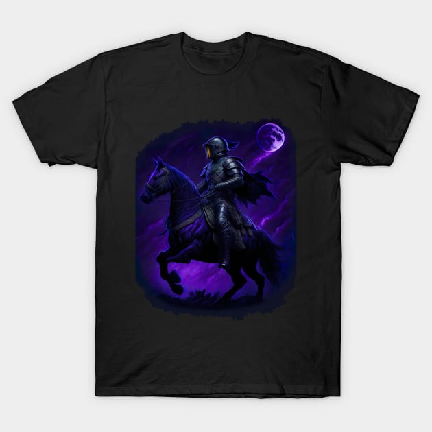 "Warrior of the Night: A Magical Warrior Embracing Splendor" T-Shirt by Hexen_3